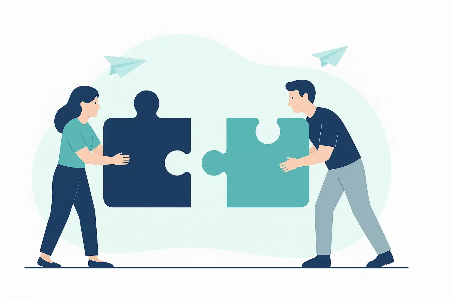Objective and mission of ReTIT-PUB Dos personas encajando unas piezas de puzle - Objetivo y misión de ReTIT-PUB